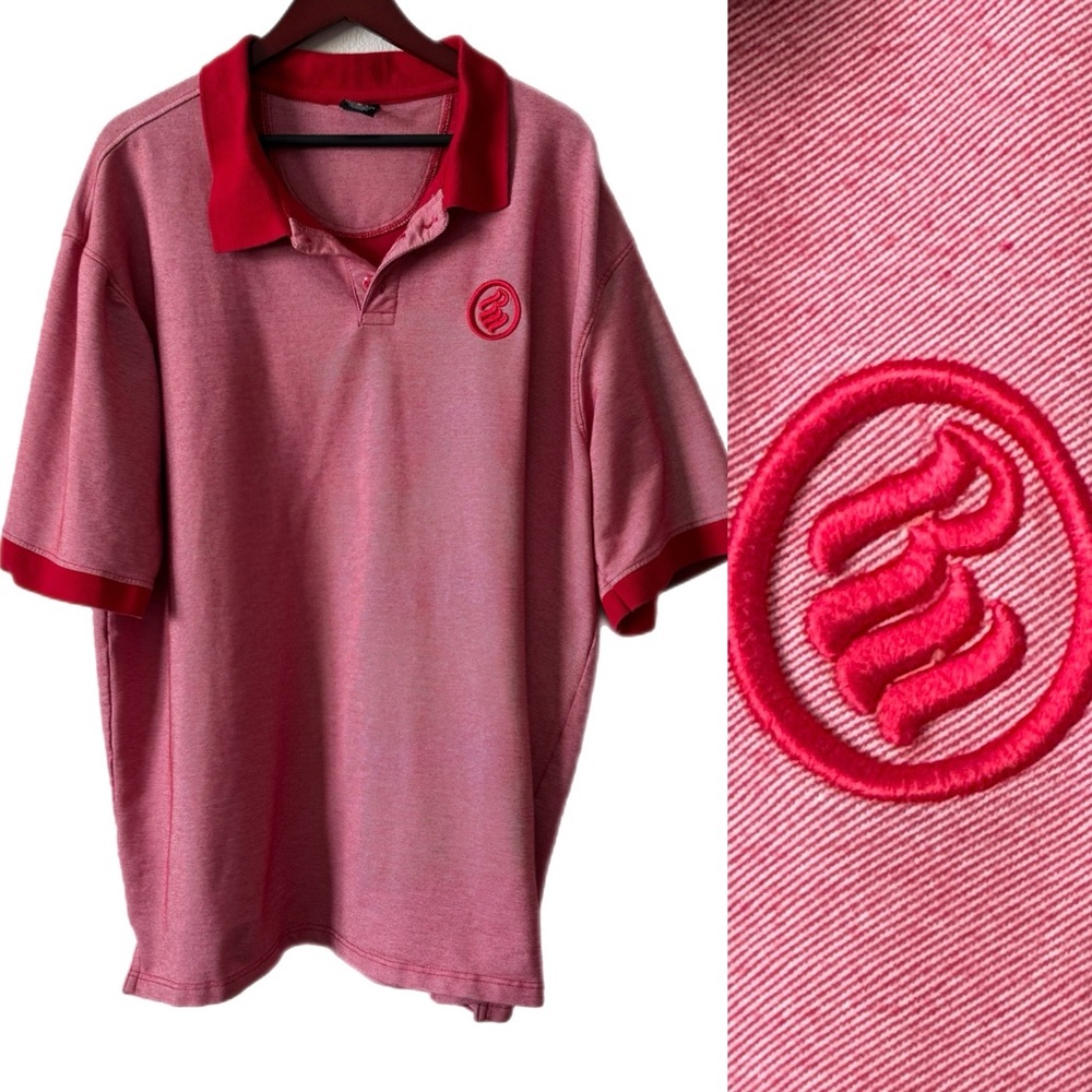 ROCAWEAR Polo Shirt Logo Red Y2K Hip Hop Rap Damon Dash Jay-Z Sz 4XB